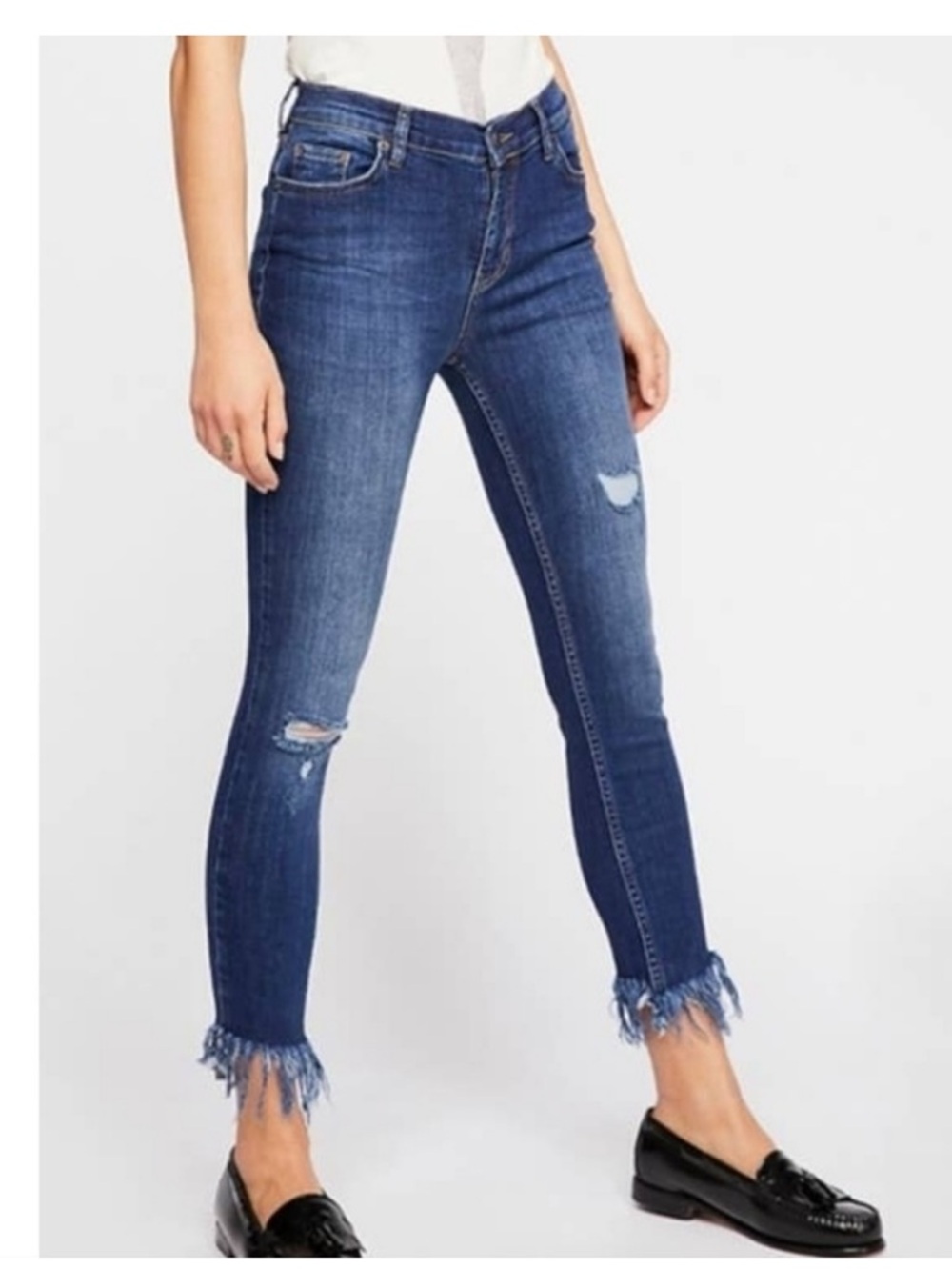 Free People Great Heights Frayed Jeans 31